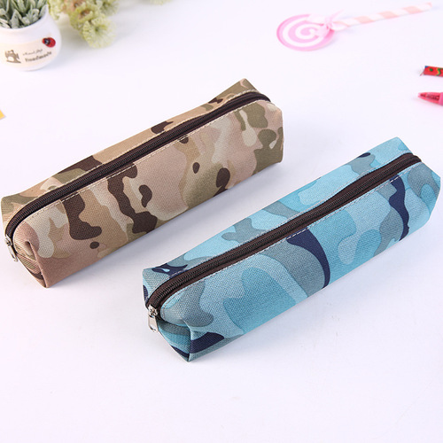 Creative camouflage stationery bag, fashionable Oxford cloth, large capacity student dirty-resistant pencil bag, military training pencil bag, direct supply from the manufacturer