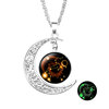 European and American classic luminous 12 constellation crescent crystal necklace Glow in the dark girl alloy necklace