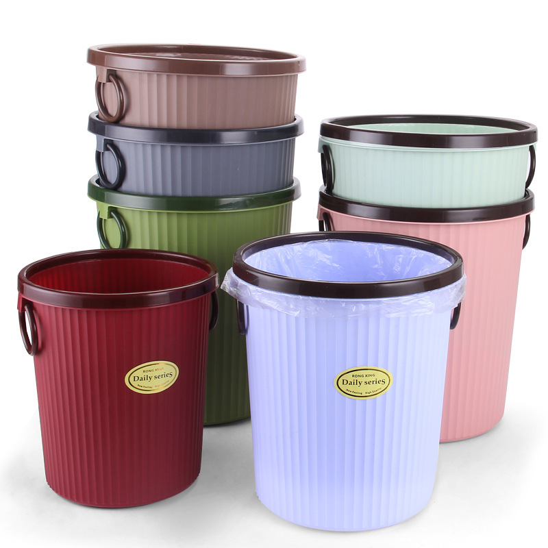 大号家用垃圾桶时尚圆形纸筒 卫生间厨房办公室塑料纸篓一件代发