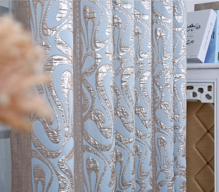 2020 Curtains, Screens, Rayon, Gold Jacquard Curtains, Finished Curtain