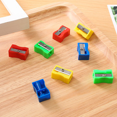 Single-hole small roller pencil sharpener red yellow blue green children primary school pencil sharpener small manual plastic pencil sharpener