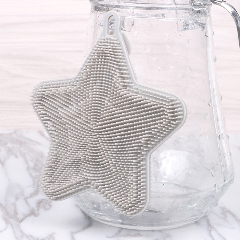 Star washing dishes Cleaning brush Vegetable cleaning brush silica gel take a shower massage Soft brush