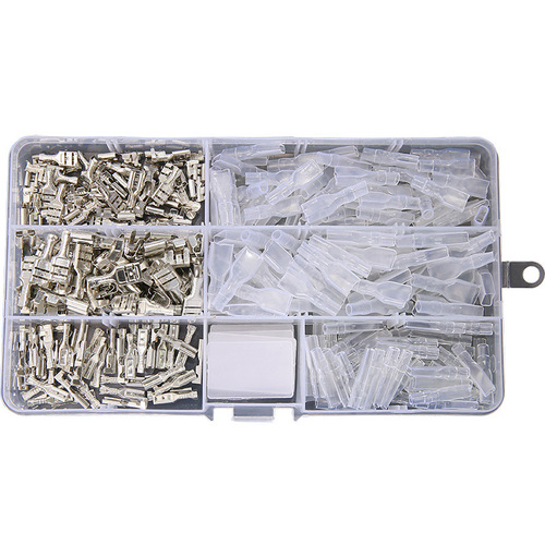 Boxed 6.3/4.8/2.8 plug spring + sheath 50 sets each Cold-pressed terminal block connector 6.3 female plug spring