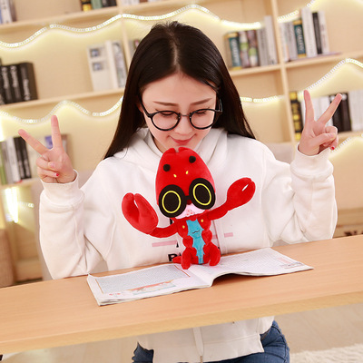 创意卡通仿真十三香小龙虾公仔毛绒玩具原创玩偶儿童娃娃生日礼物|ru