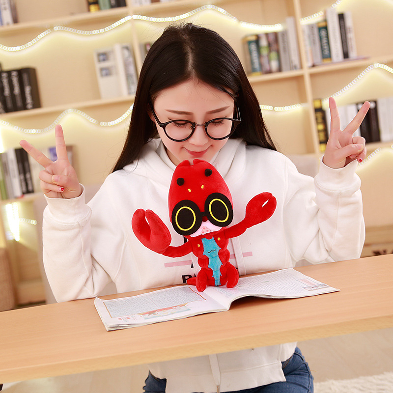 创意卡通仿真十三香小龙虾公仔毛绒玩具原创玩偶儿童娃娃生日礼物|ru