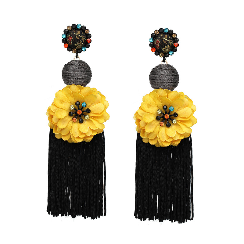 Alloy Fashion Flowers earring(yellow) NHJJ4729-yellow