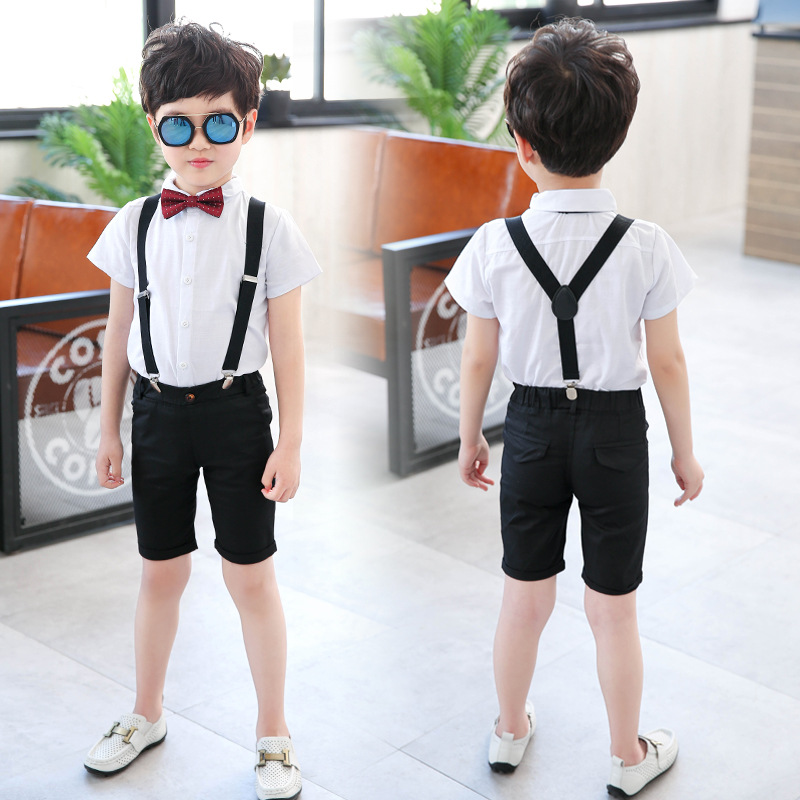 韩版夏童装男童礼服套装 3-4-5-6-7-8岁儿童背带裤两件套一件代发