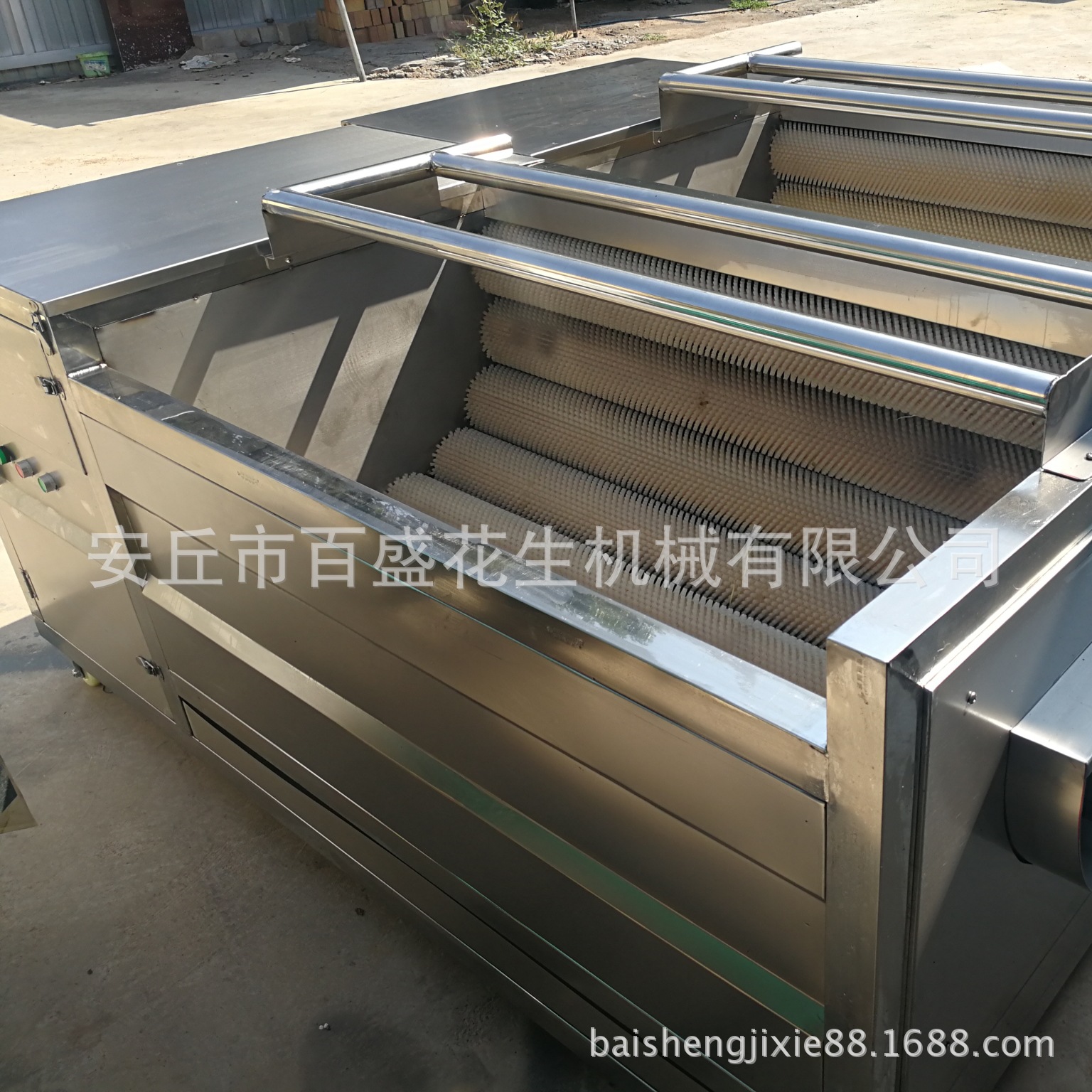 全自动花生去皮清洗机 净菜加工毛辊去皮设备 自动出料红薯磨皮机