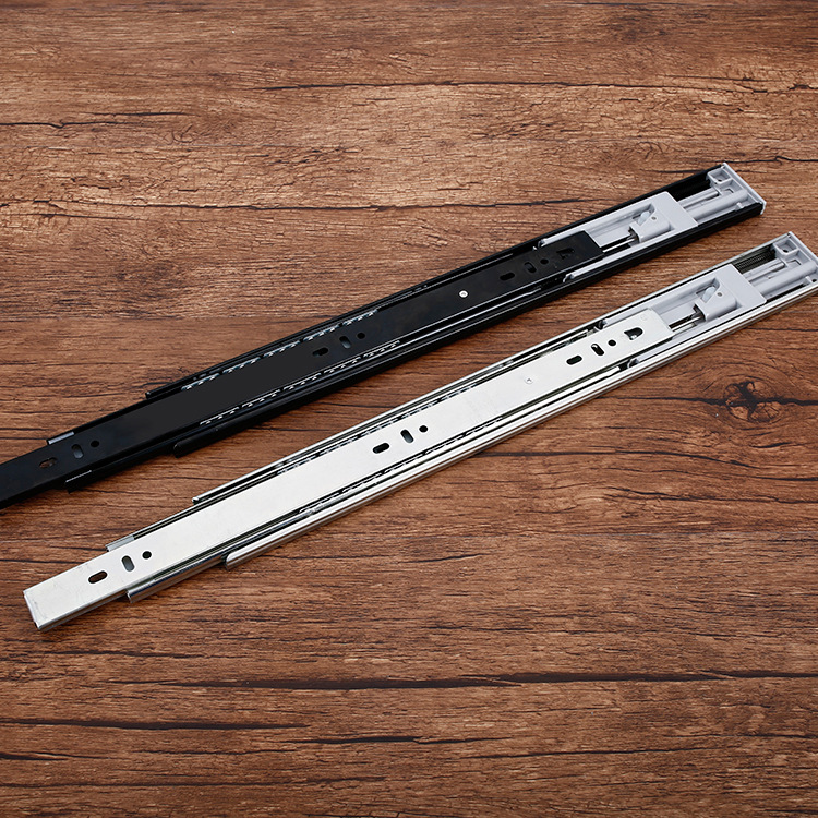 軌道抽屜緩沖靜音鋼珠滑軌加厚櫃抽阻尼緩沖三節抽屜導軌家具4510