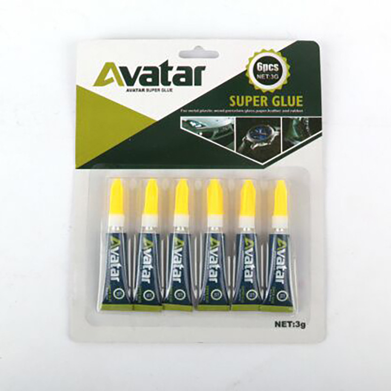 源头厂家直销 AVATAR阿凡达6支瞬间胶水皮革专用3g多支包装丙烯酸酯胶详情图1