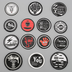 新款時尚膠印布貼 圓形徽章 跨境電商貨源 立體服裝輔料DIY補丁貼