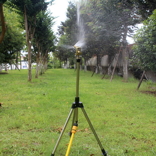 Lawn greening garden irrigation zinc alloy ground rocker arm 360 nozzle tripod set sprinkler sprinkler