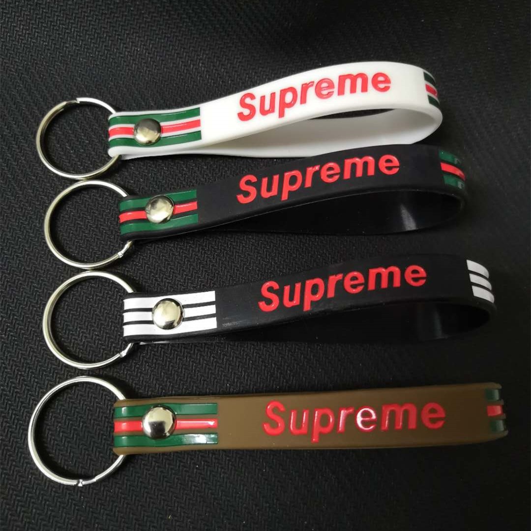 硅胶钥匙扣厂家定制礼品橡胶钥匙挂饰成人单色凹刻logo手环钥匙扣|ms