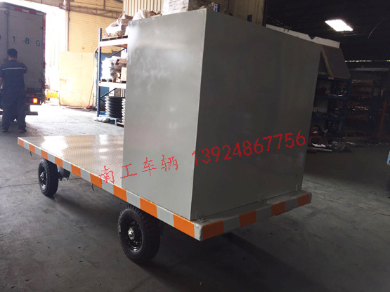 全挂车 非标无动力带工箱全挂型平板拖车