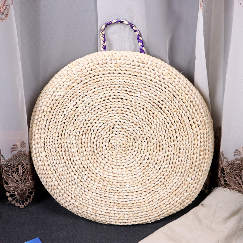 草编加厚蒲团坐垫圆形藤编茶道榻榻米坐垫打坐禅修垫室内飘窗坐垫