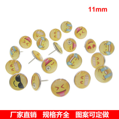 豫童11mm表情包图案滴胶图钉，创意滴胶平头图钉，现货厂家分销