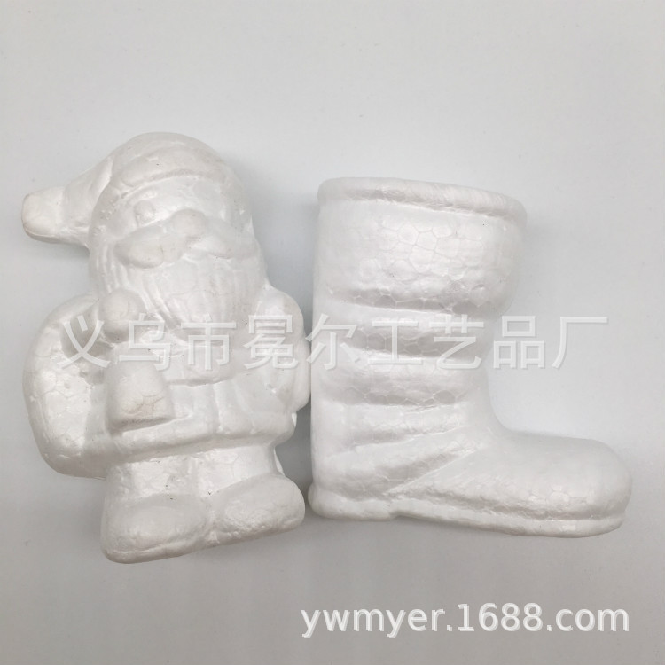 厂家定制圣诞装饰品    圣诞老人靴子 9cm 保丽龙糖果靴白胚