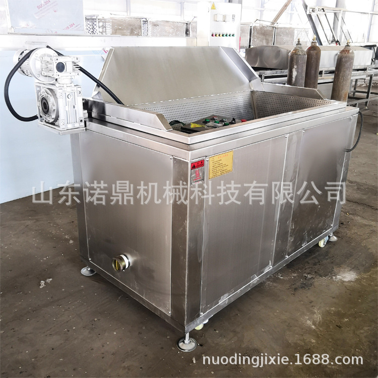 小食品厂油炸机 自动进出料搅拌油炸机 火锅丸子油炸机 304不锈钢