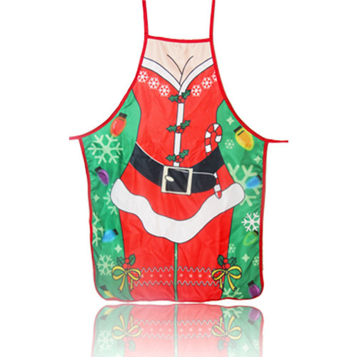Cross-border wholesale Amazon Christmas decorative apron fabric color printing decorative props apron cartoon Christmas clothing