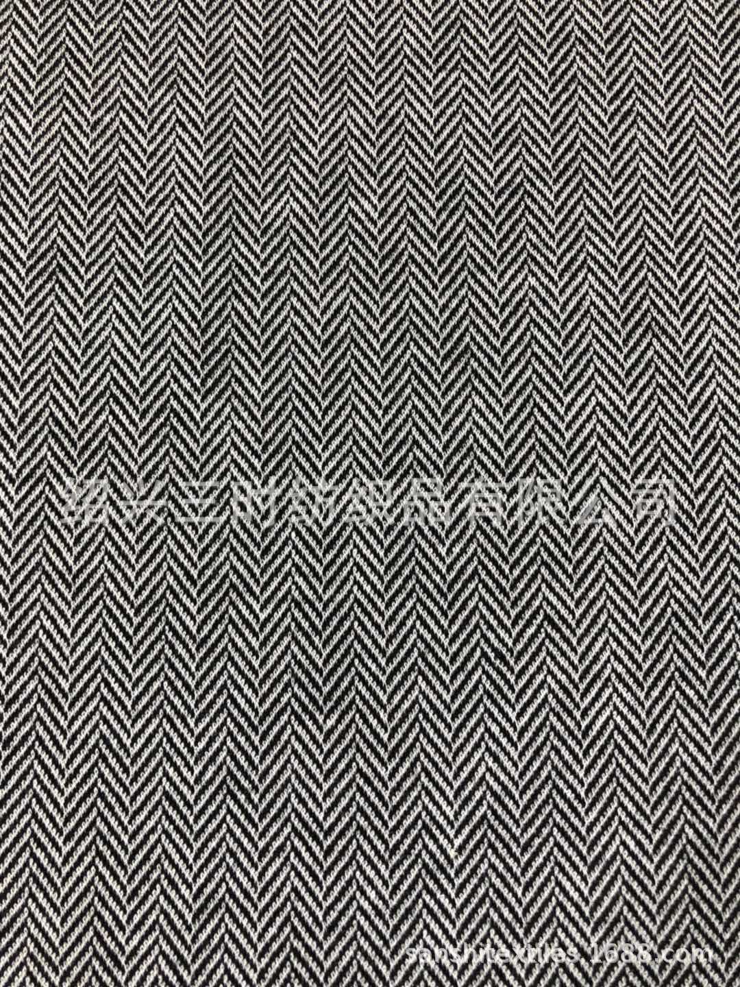 供应针织 人字纹提花面料 细针提花 人字纹面料