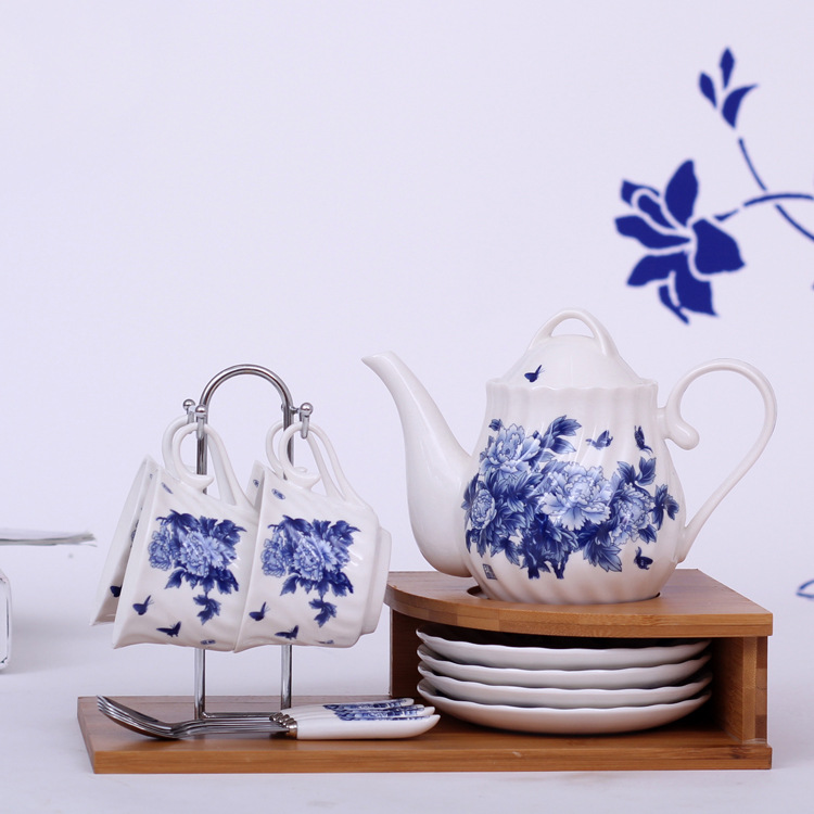 景德镇陶瓷欧式茶具套装咖啡壶咖啡架咖啡杯咖啡具套装