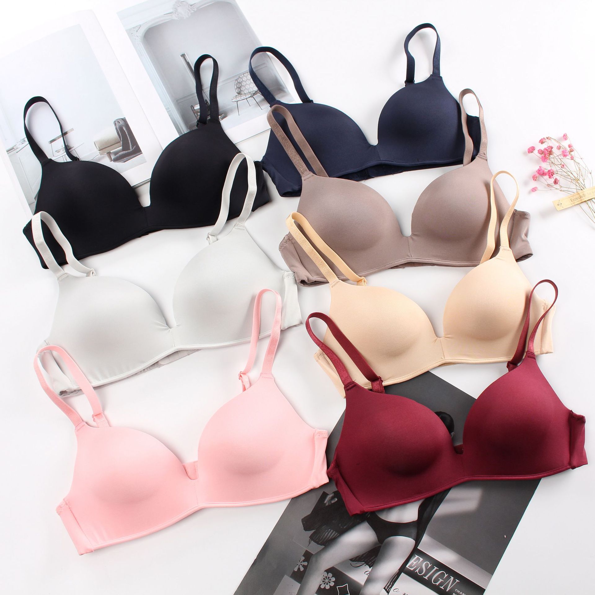 solar system Light and thin ventilation comfortable sleep Wireless Bras Single chip No trace Adjustment type Gather lady Underwear