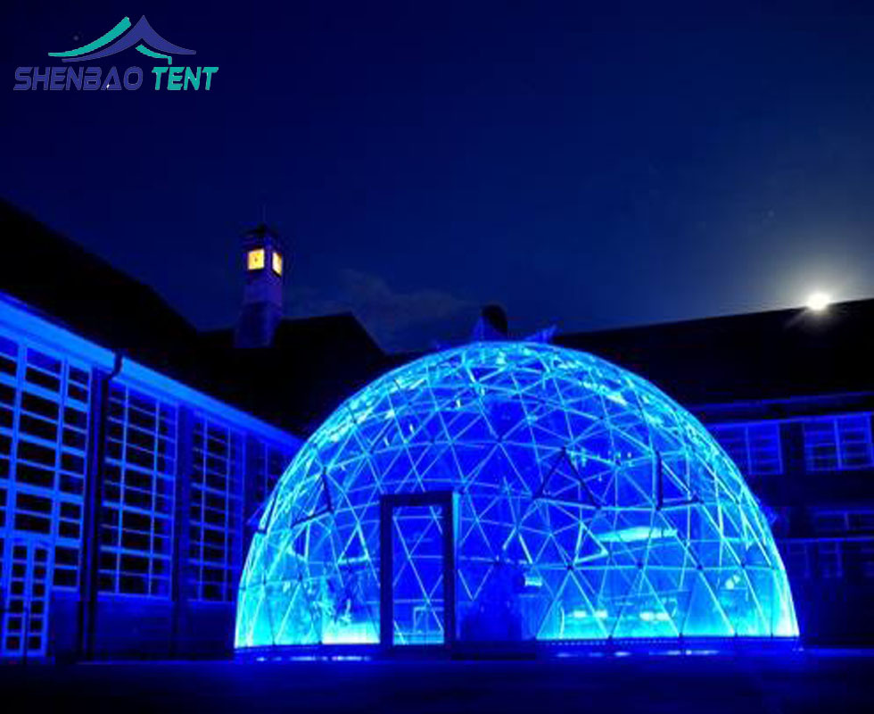 10米投影幕布球形圆顶冰屋帐篷 透明烂漫星空泡泡屋户外活动球蓬