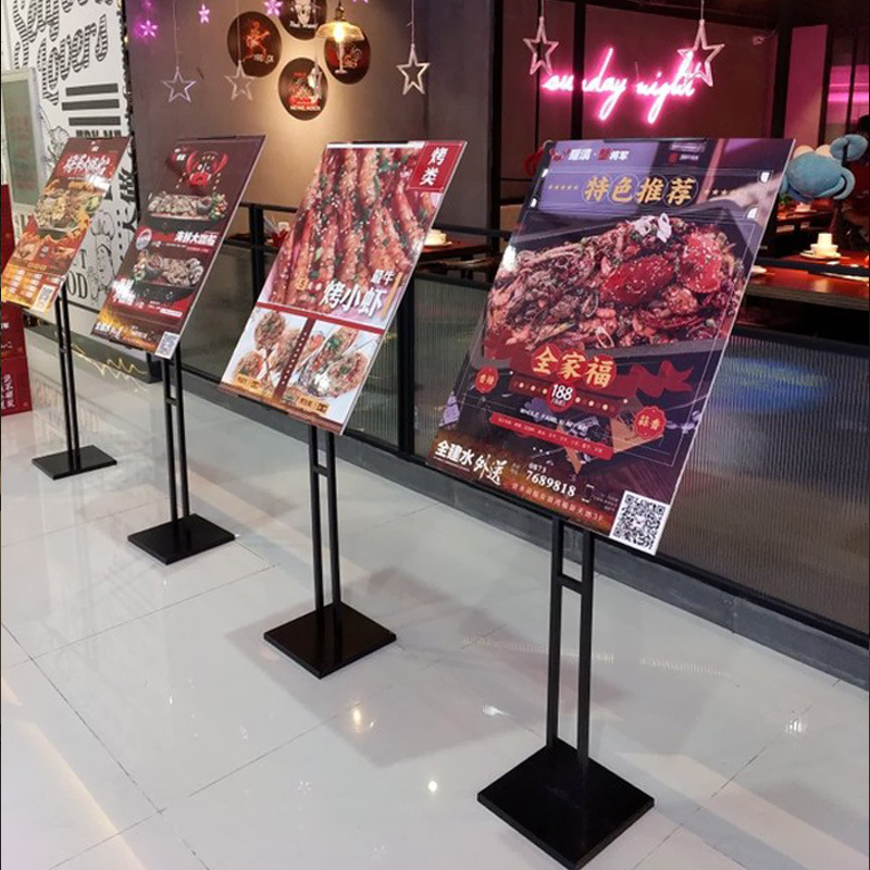 Inclined vertical KT Board exhibition POP Gua Hua Poster frame rotate advertisement Display rack rotate Display rack