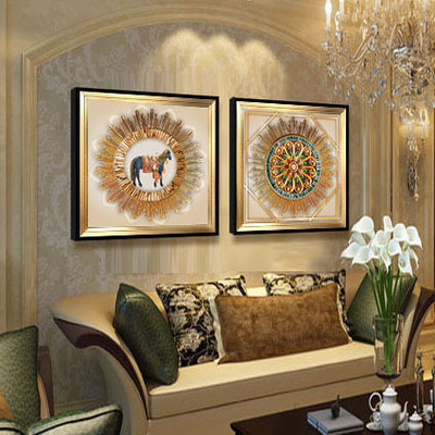 European style atmosphere villa a living room Decorative painting sofa Background wall Hanging picture Open Houses Jane Europe mural Restaurant Entrance