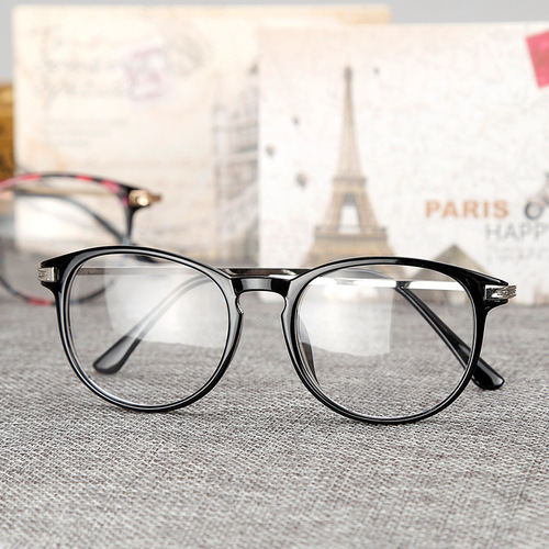 Cross-border retro eyeglass frames, black frame men's myopia glasses frames, trendy women's celebrity-style full-frame glasses frames, artistic plain glasses