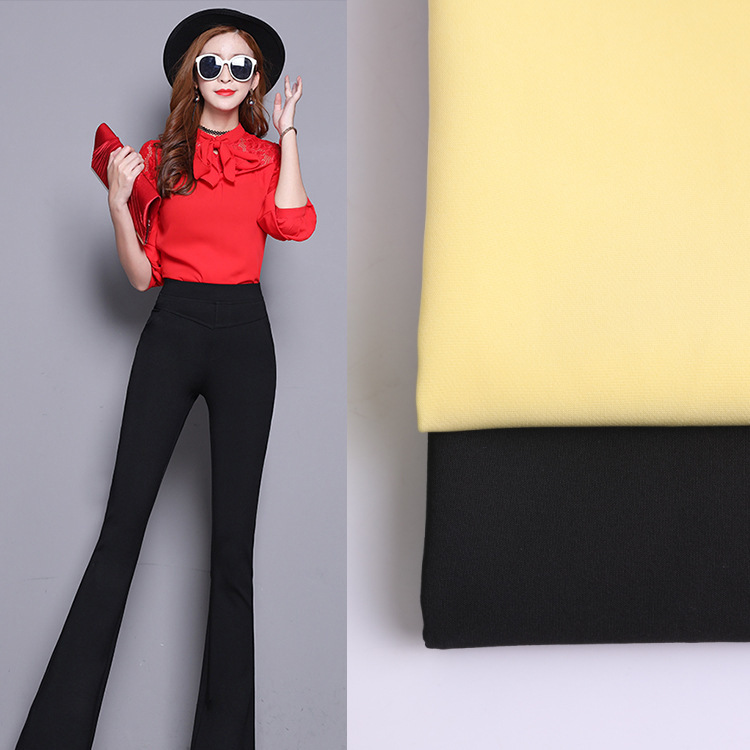 厂家现货  高弹时尚女装裤装面料 75d双层四面弹梭织面料