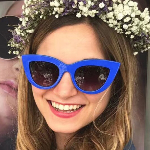 European and American trendy cat-eye sunglasses, personalized colorful AliExpress sunglasses for women, cross-border sunglasses with metal hinges