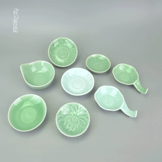 厂家直供中式餐具碟子醋碟家用火锅蘸酱调味碟陶瓷酱小菜油碟青瓷