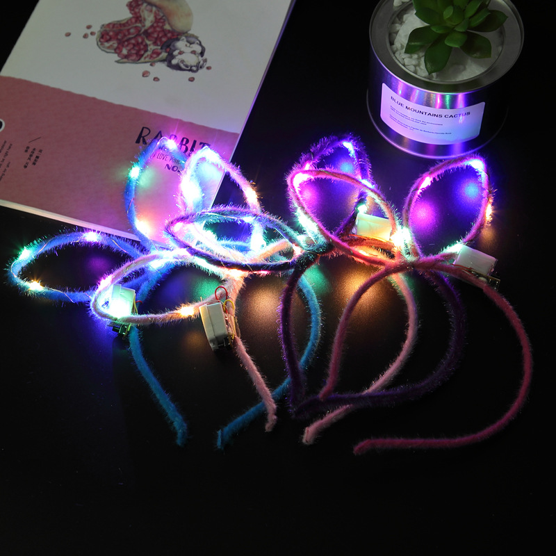 发光斜耳朵头箍