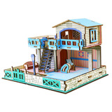 Вилла с лазером, деревянная головоломка, игрушка, 3D, подарок на день рождения, DIY