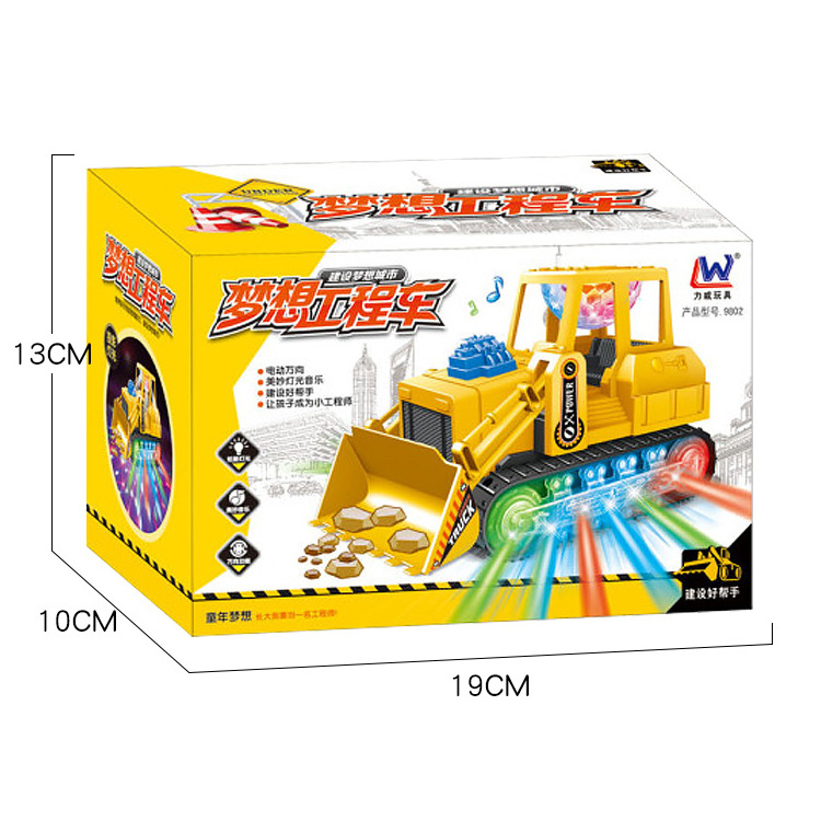 Simulación eléctrica bulldozer ciudad construcción ingeniería vehículo iluminación música Demostración Automática niños puesto Juguetes
