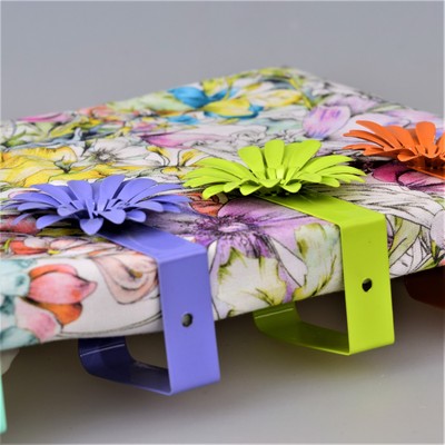 Manufactor outdoors barbecue Picnic desktop Metal Windbreak Buckle Iron flower decorate Wallpapers folder