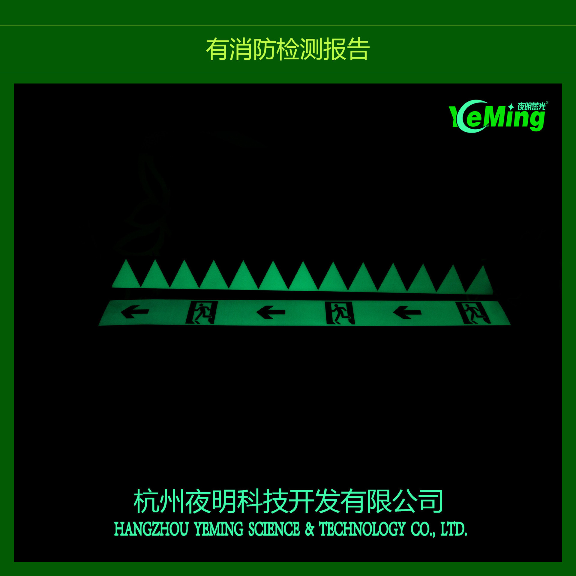 厂家销售无电蓄能自发光安全夜光标识安全夜光PVC疏散标识标志