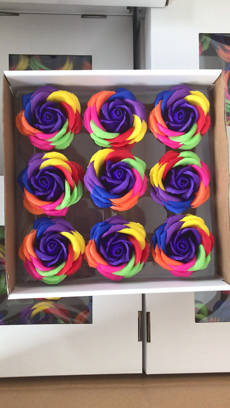 125g Weight Fashion Style Multicolor Color Wholesale 7 Color Rose Soap Flower Soap Flower Wedding Gift Valentine's Day Gift Box 7