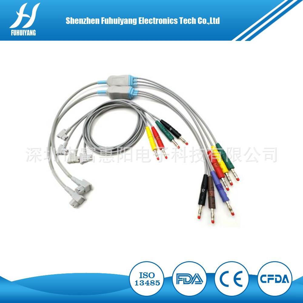 兼容 HP TC30十导欧标 香蕉插 心电图机导联线