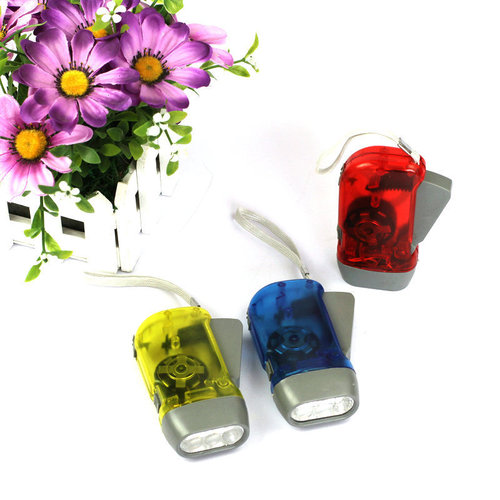 Manufacturer supply hand-cranked flashlight plastic flashlight LED flashlight hand-cranked three-light flashlight