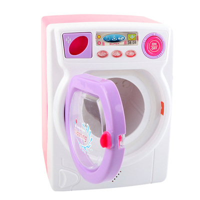 过家家大号仿真洗衣机 电动灯光音效可装水滚动儿童小家电玩具|ms