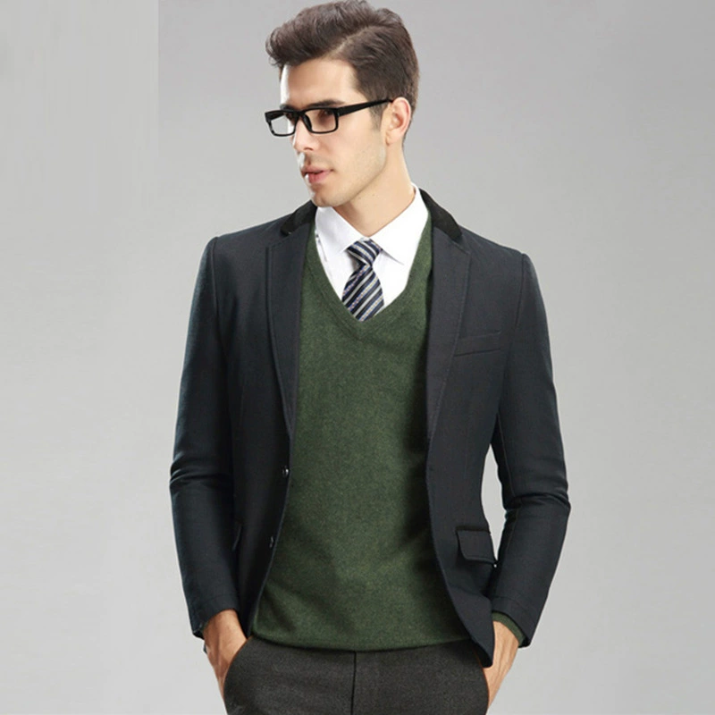 Осенний новый модный городской однобортный костюм, Мужская однобортная куртка в западном стиле, мужской удобный приталенный повседневный костюм