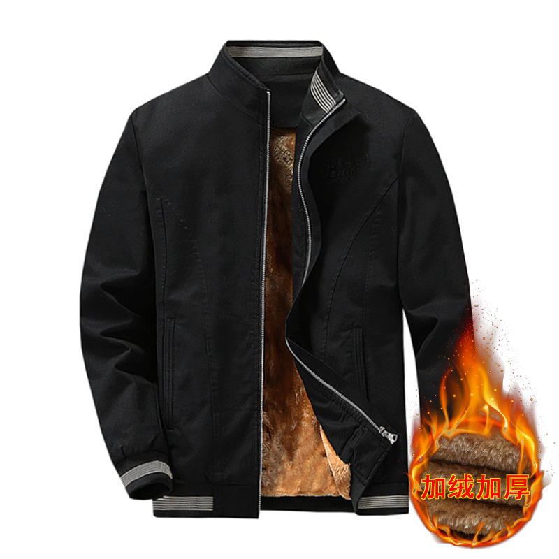 Cross-border special winter Plush thickening work clothes Jacket man coat Middle-aged Easy men's wear coat