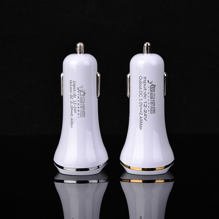 Car Flat Charger 2.4A double USB fast multi-function automobile Charger Vehicle charging One Trailer Two