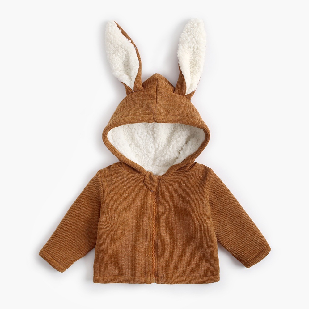 KTW8177-BN caramel rabbit plus velvet jacket