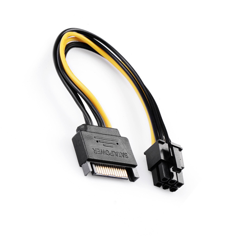 SATA power 15pin to 6P graphics card reverse power adapter sata 15pin 6PIN graphics card power cord
