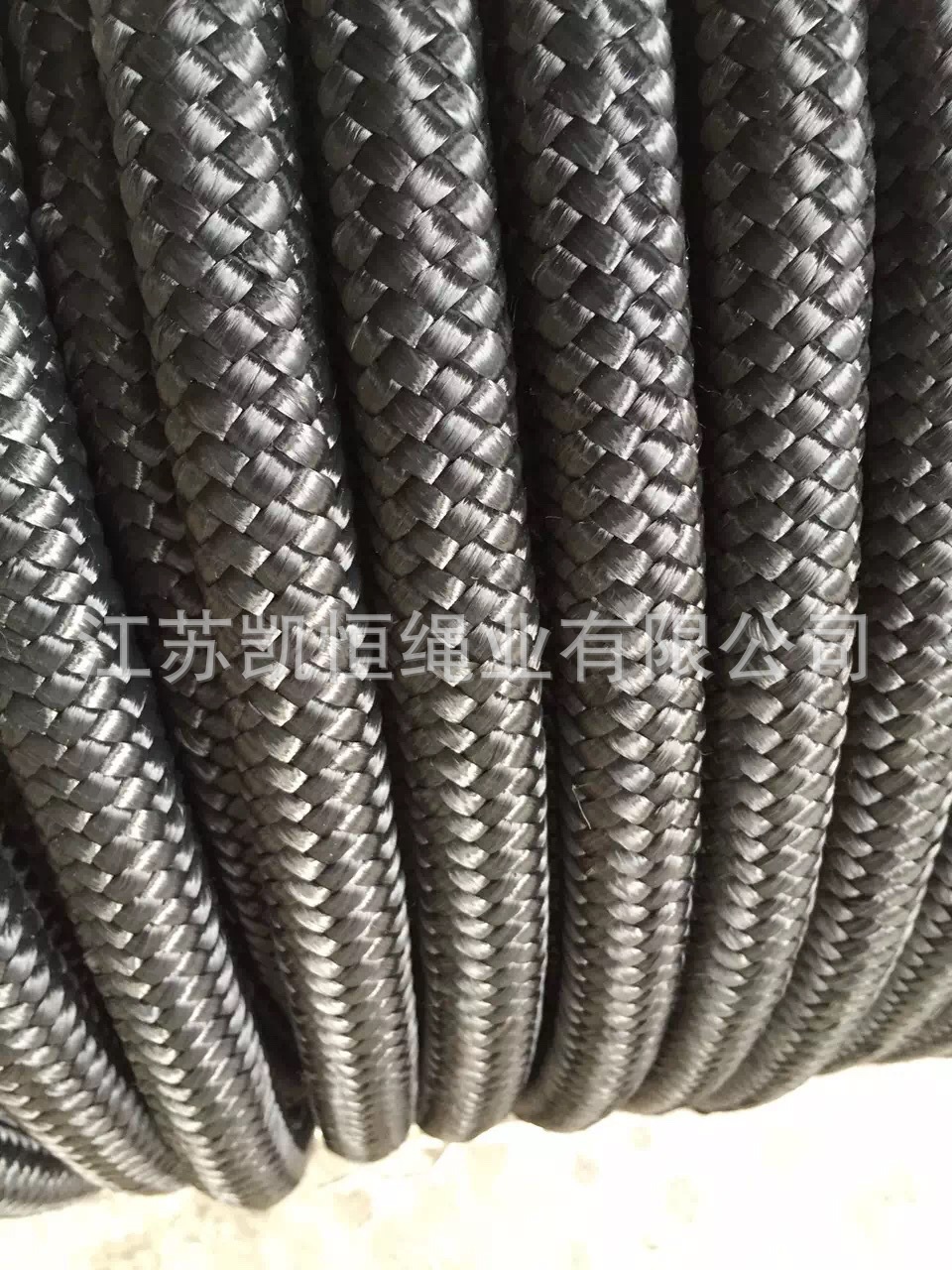 定制黑色双编绳 高强黑色尼龙绳 黑色尼龙编织绳尼龙游艇专用