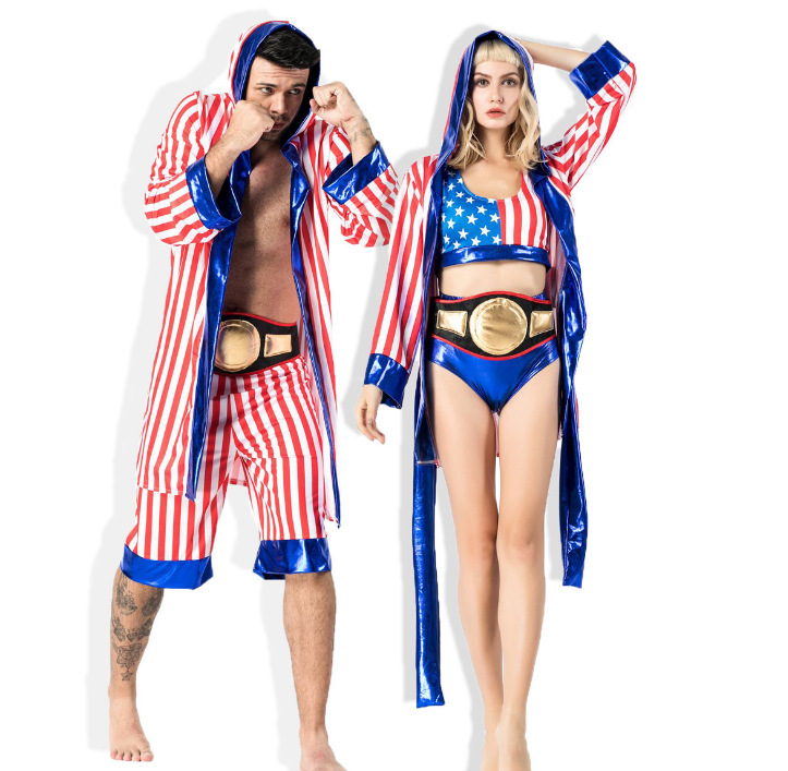 2018 New Shame Iron Fist Couple Boxer Costume Party Party Stage Show Boxer Costume