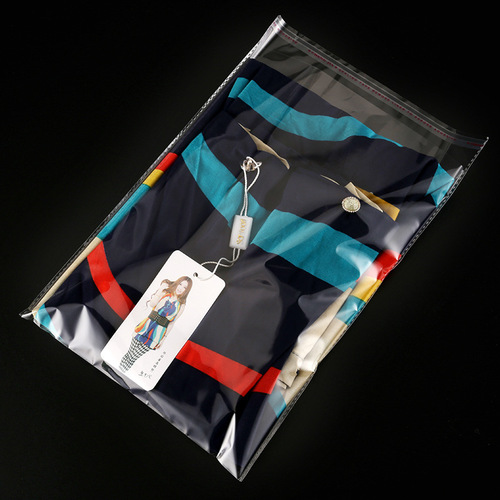 Factory wholesale opp bag 13*18 self-adhesive transparent plastic clothing packaging bag with printable LOGO